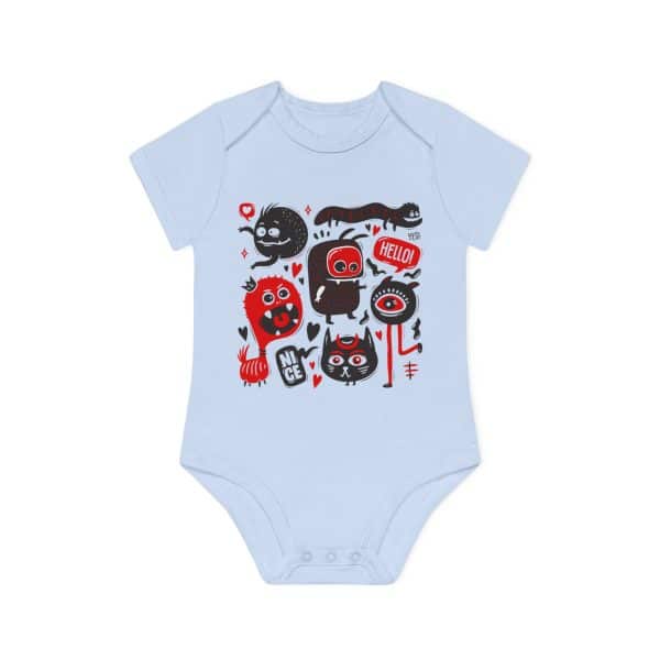 Monsters Set Baby Organic Short Sleeve Bodysuit - Image 11