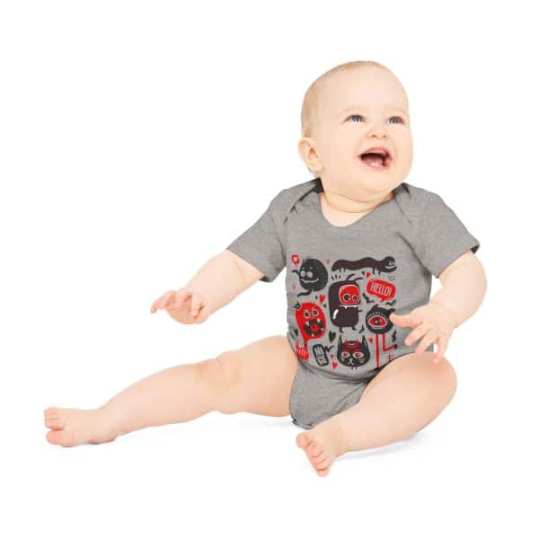 Monsters Set Baby Organic Short Sleeve Bodysuit - Image 7