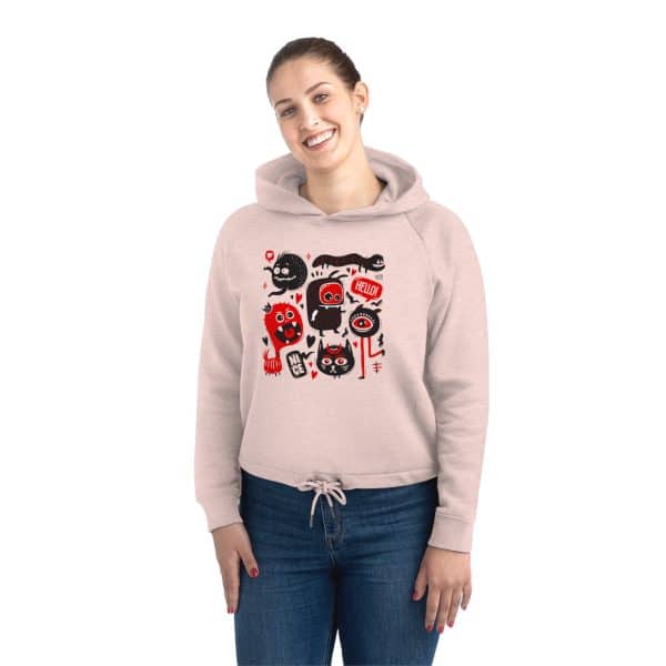 Monsters Set Women's Bower Cropped Hoodie Sweatshirt - Image 3