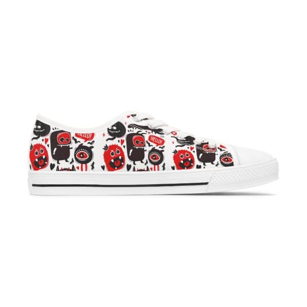 Monsters Set Women's Low Top Sneakers - Image 11