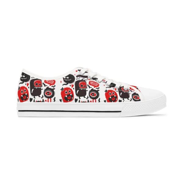 Monsters Set Women's Low Top Sneakers - Image 12