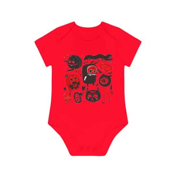 Monsters Set Baby Organic Short Sleeve Bodysuit - Image 17