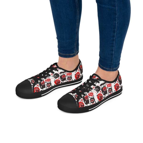 Monsters Set Women's Low Top Sneakers - Image 8