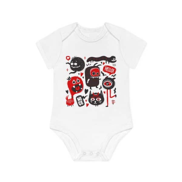 Monsters Set Baby Organic Short Sleeve Bodysuit - Image 2