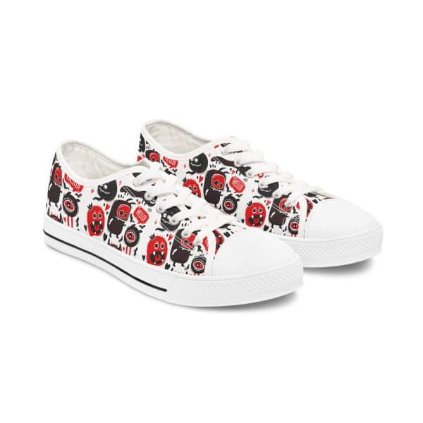 Monsters Set Women's Low Top Sneakers - Image 9