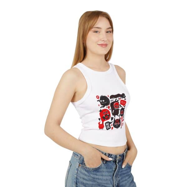 Monsters Set Women's Micro Rib Racer Tank Top - Image 3