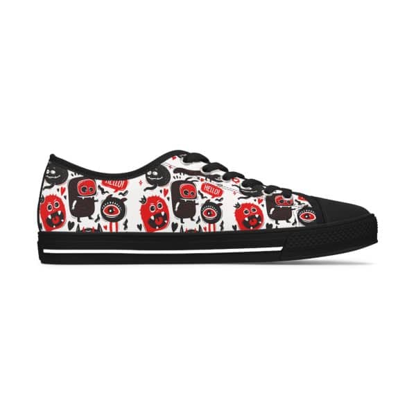 Monsters Set Women's Low Top Sneakers - Image 3