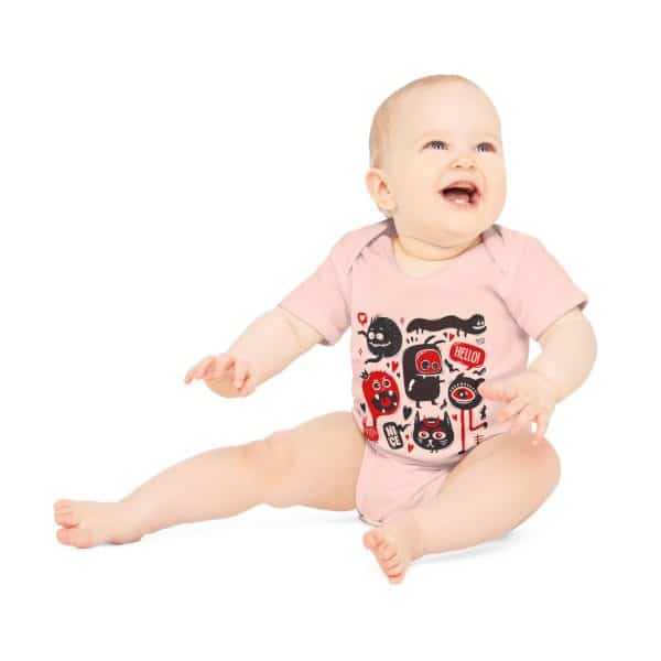 Monsters Set Baby Organic Short Sleeve Bodysuit - Image 4