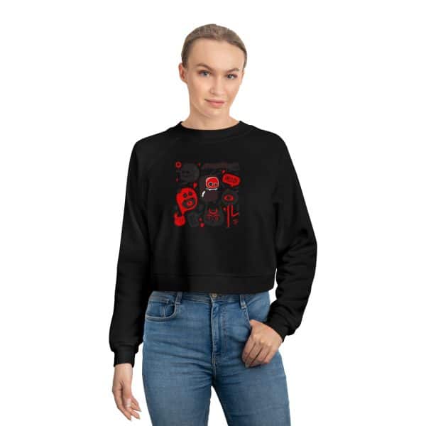 Monsters Set Women's Cropped Fleece Pullover - Image 7