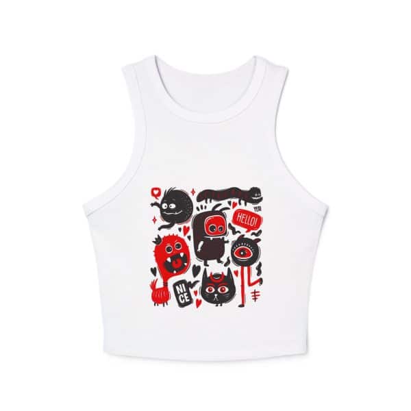 Monsters Set Women's Micro Rib Racer Tank Top