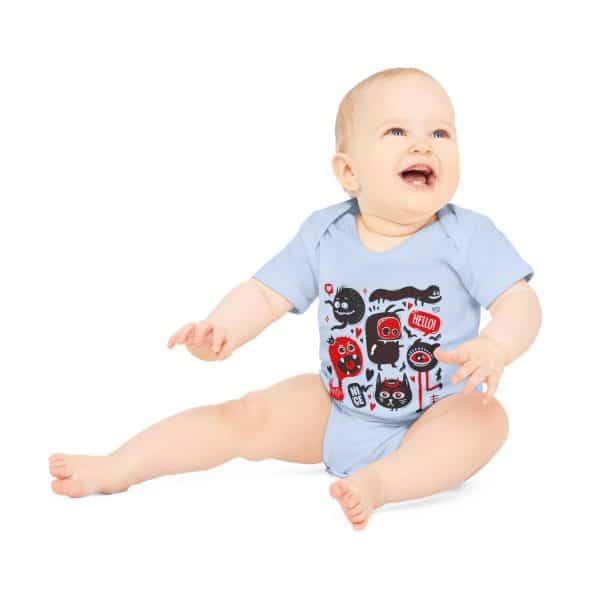 Monsters Set Baby Organic Short Sleeve Bodysuit - Image 10