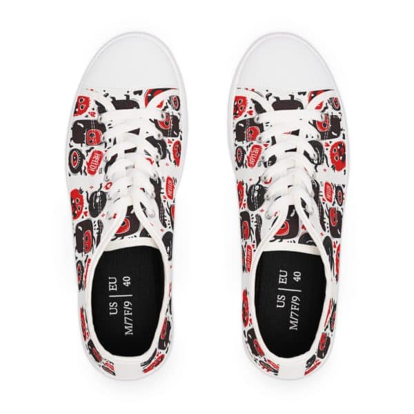 Monsters Set Women's Low Top Sneakers - Image 14