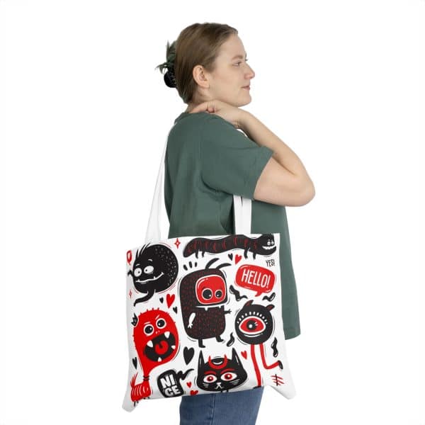 Monsters Set Shoulder Tote Bag (AOP) - Image 3