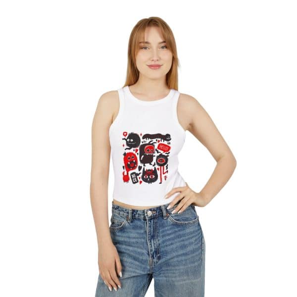 Monsters Set Women's Micro Rib Racer Tank Top - Image 4