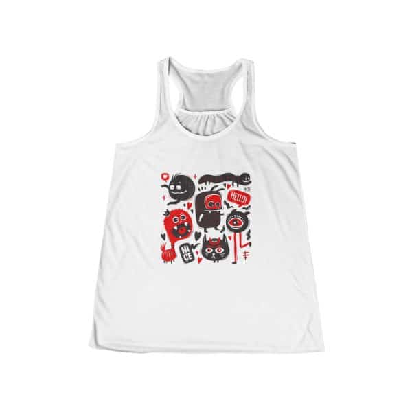 Monsters Set Women's Flowy Racerback Tank - Image 3