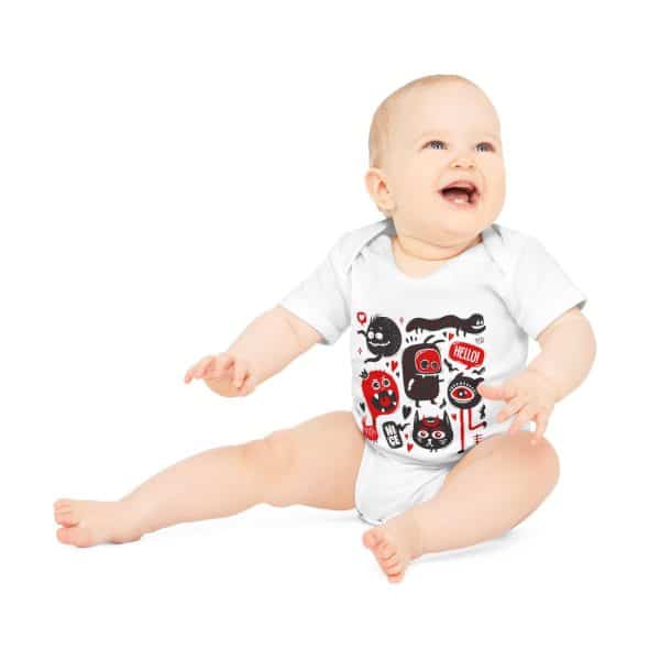 Monsters Set Baby Organic Short Sleeve Bodysuit