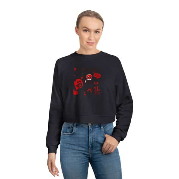 Monsters Set Women's Cropped Fleece Pullover - Image 15