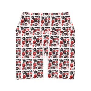 Monsters Set High Waisted Yoga Shorts (AOP)