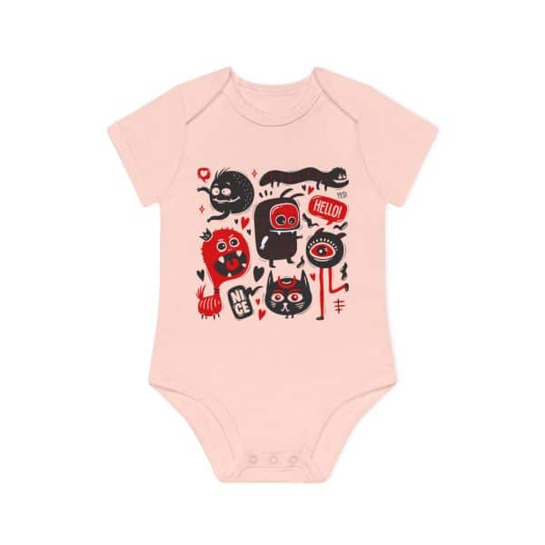 Monsters Set Baby Organic Short Sleeve Bodysuit - Image 5