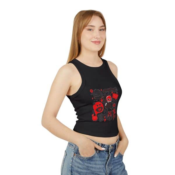 Monsters Set Women's Micro Rib Racer Tank Top - Image 8