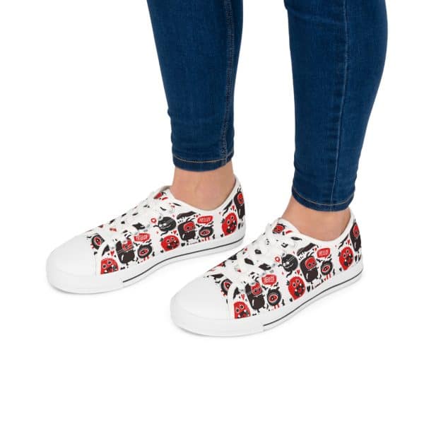 Monsters Set Women's Low Top Sneakers - Image 16