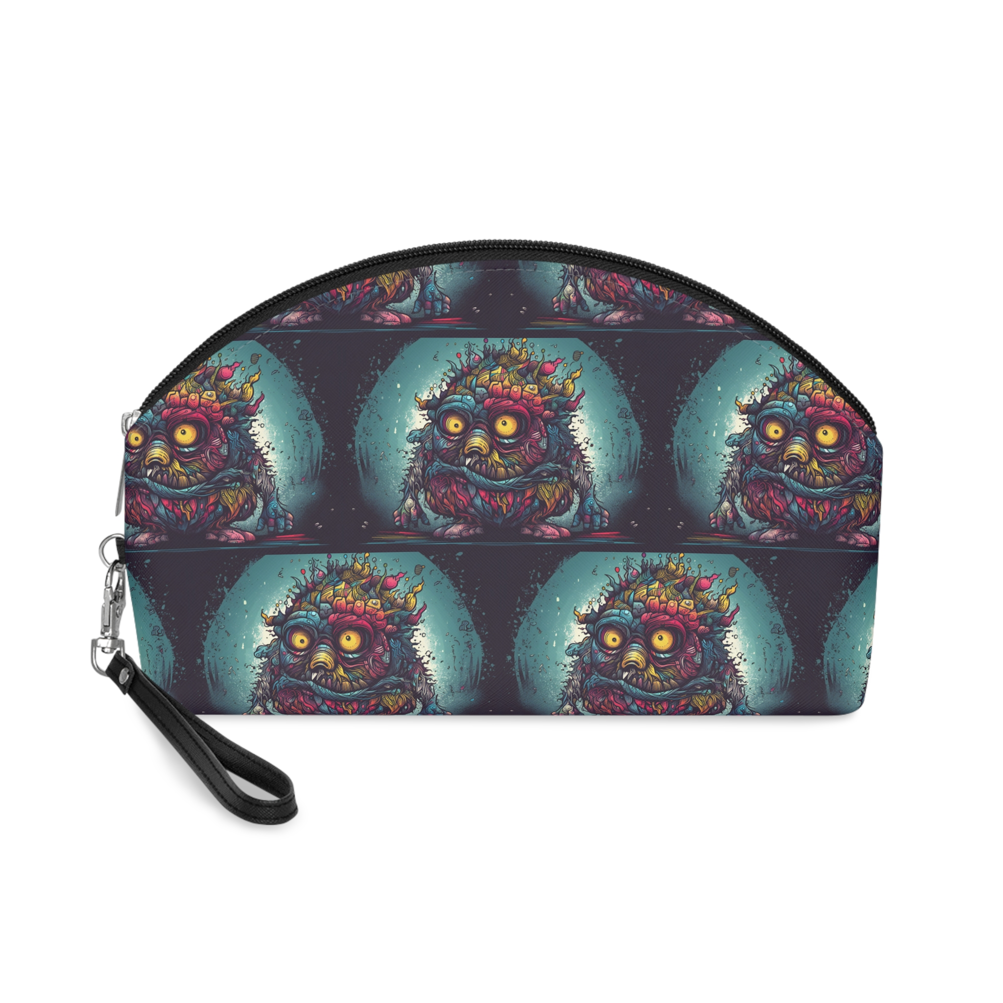 Monstruo Misterioso Ilustracion Dibujada Mano Colorida Diseno Tatuajes O Camisetas Makeup Bag